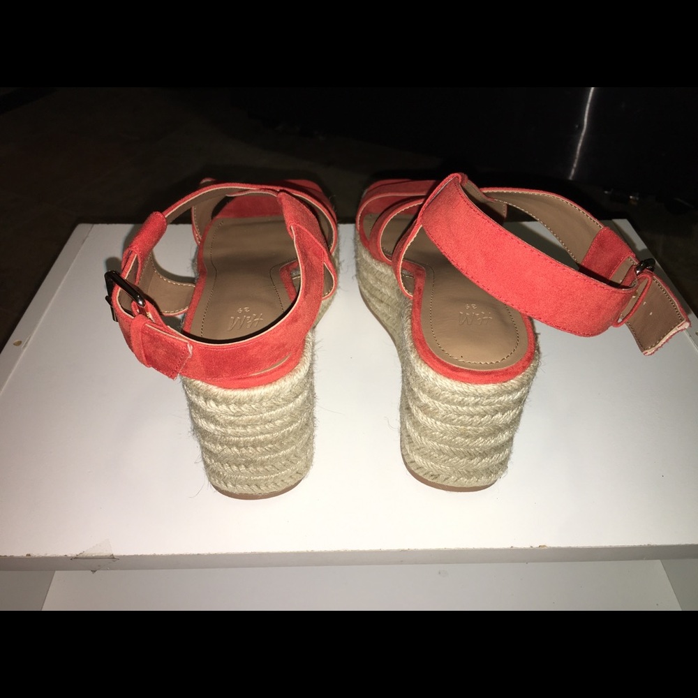 H&M Orange Wedge Sandal, Size 8.5 - Picture 7 of 12